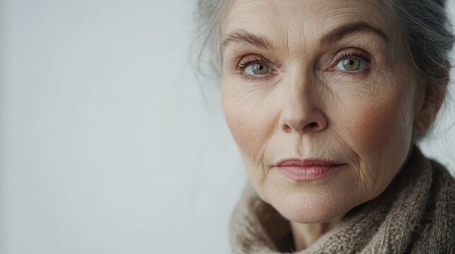 Wise Older Woman with Gray Hair