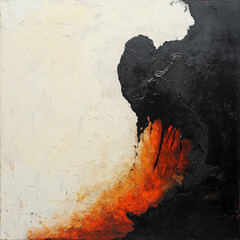 abstract painting with colorful background and dreamlike imagery