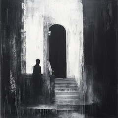 silhouette of a person in a doorway