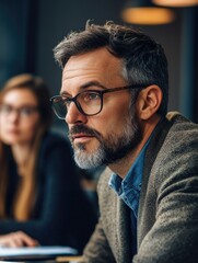 Fototapeta premium Businessman Contemplating Decision