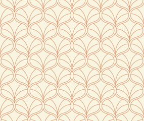 Abstract leaves art deco seamless patterns. Vector geometric background. Decorative illustration for fabric, textile, etc.