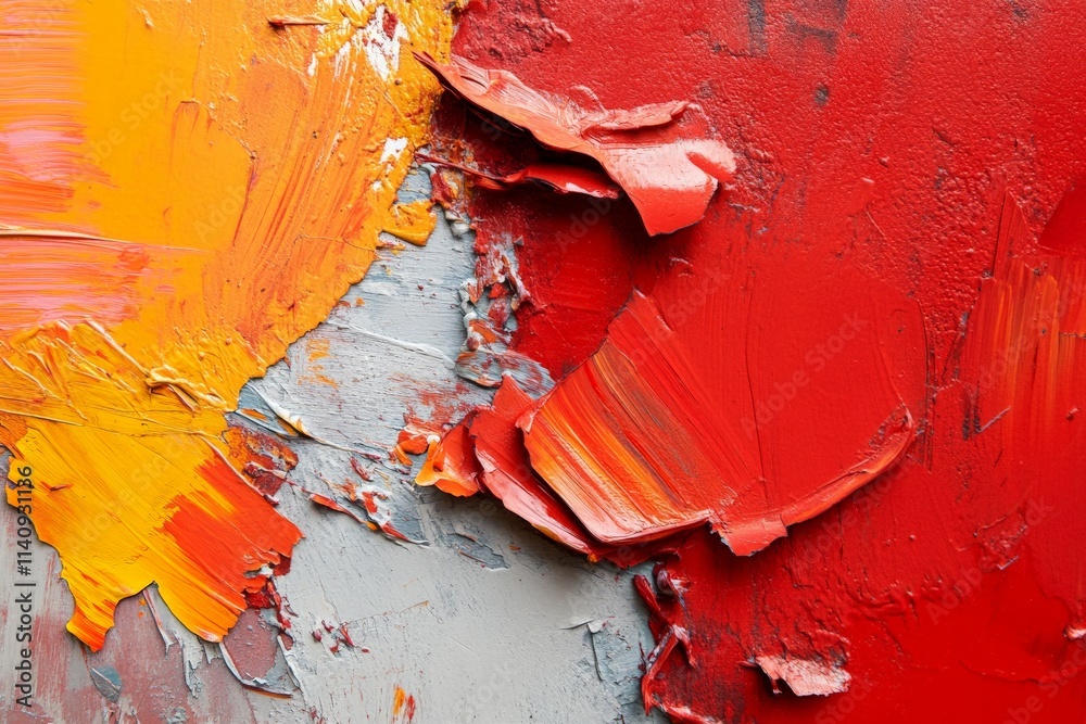 Poster an engaging study of vivid colors blending together on a textured wall, this image reflects a sense 
