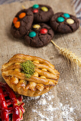 Crunchy delicious and sugary Caramel and Raspberry Tart