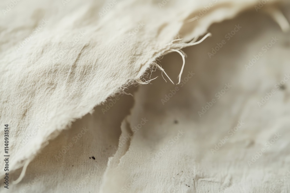 Poster this image showcases a close-up of soft textured fabric with delicate frayed edges, highlighting its