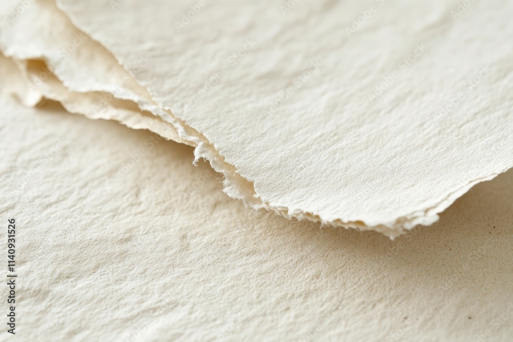 Aufkleber the image presents layered beige paper with rough edges, emphasizing the natural imperfections and r