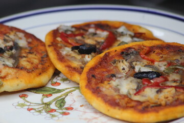 Mini Pizzas Close Up