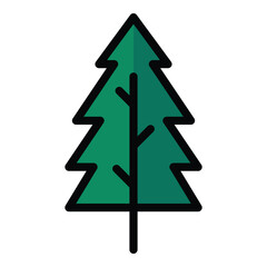 Fototapeta premium Spruce Flat Icon Isolated On White Background