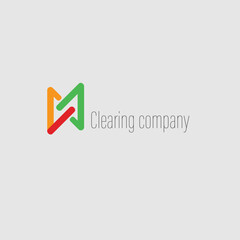 Ready-made version of the logo for business. Minimalism.simple shapes. Red, green, yellow, gray background. Vector graphics