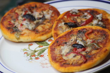 Mini Pizzas Close Up