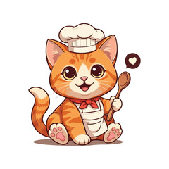 Cute Cat Cartoon Vector Icon Illustration. Animal Nature Icon Concept Isolated Flat Cartoon Style