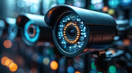 Presentation on the integration of surveillance technology at a tech conference in late 2023