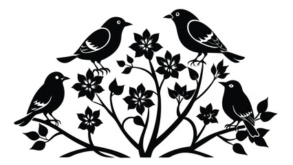 set of birds silhouettes