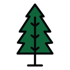 Spruce Flat Icon Isolated On White Background