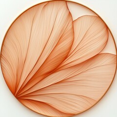 Elegant Abstract Composition of Soft Orange Petals in Circular Frame