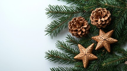 christmas decorations on a blue background