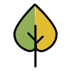 Leaf Flat Icon Isolated On White Background