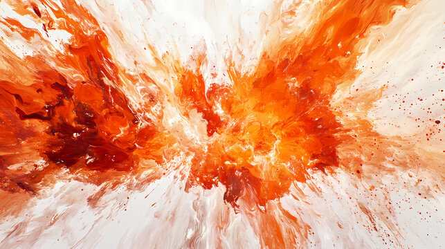 Dynamic, fiery explosion in vibrant detail on a white background, showcasing intense energy and motion. perfect for dramatic and impactful visuals. Emblaze. Illustration