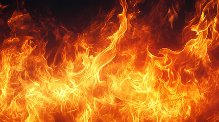 Obraz premium Intense fire ring, flames flickering dynamically, solid black background, stark contrast, highlighting the vivid blaze. Emblaze. Illustration
