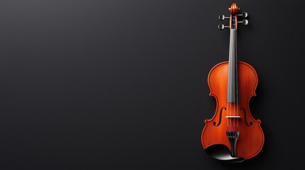 Elegant Wooden Violin Against a Dark Background for Musical Themes