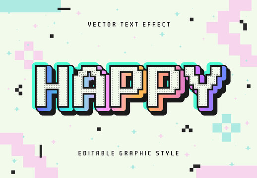 Pastel Pixel Retro Font 8-Bit Arcade Gaming Text Effect