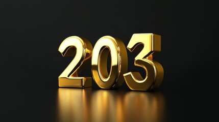 A 3D rendering of the number 203 on a black background