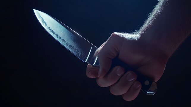 A person holding a knife in their hand