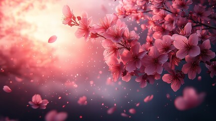 A bunch of pink flowers that are on a tree