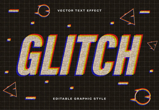 Black and RGB Glitch Distorted Text Effect Template