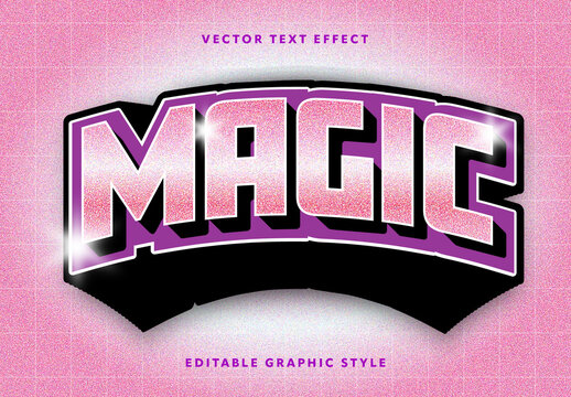 Pink Bold Sparkling Curved Glossy Text Effect