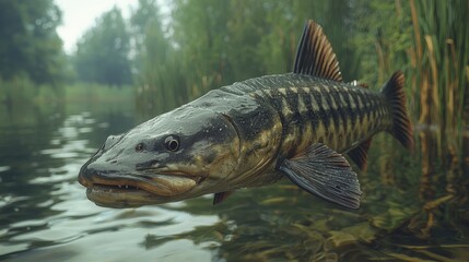 Fototapeta premium A large fish floating on top of a body of water