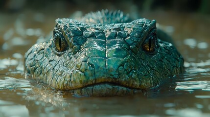 Obraz premium A close up of a crocodile's head in the water