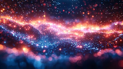 Fototapeta premium a blurry image of a city at night