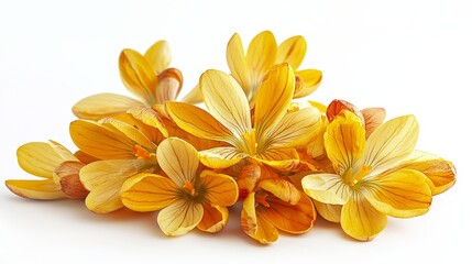Fototapeta premium A bunch of yellow flowers on a white background