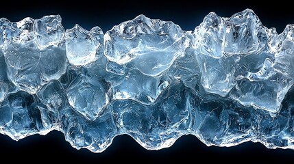 Obraz premium A close up of a pile of ice on a black background