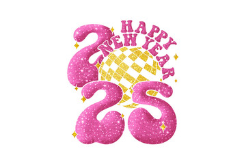 Happy New Year 2025 Sublimation T Shirt Design