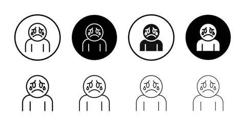 Depression icon Simple thin outline