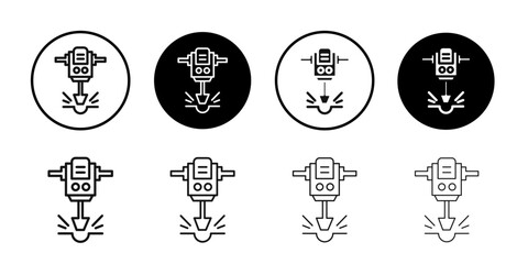 jack hammer icon Simple thin outline