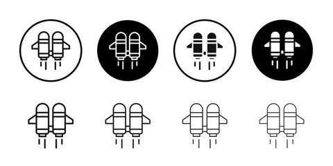 Jet pack icon Simple thin outline