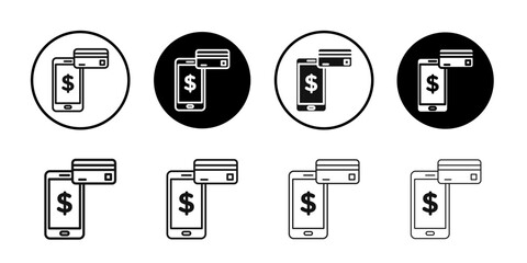 mobile payment icon Simple thin outline