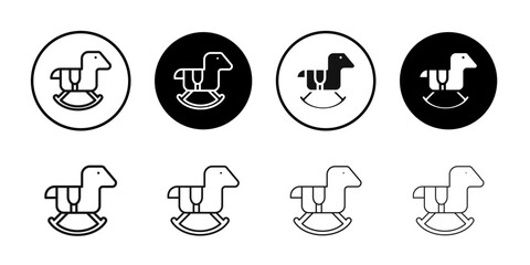 Toy horse rocking chair icon Simple thin outline