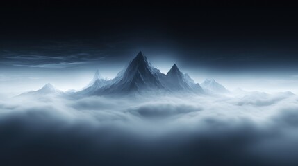 Fototapeta premium A mountain range is shown in the distance with a cloudy sky