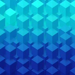 Azure Cube Gradient: Abstract isometric background with a gradient of blue cubes. Perfect for tech, design, and corporate projects. Evokes feelings of depth, structure, and innovation. 