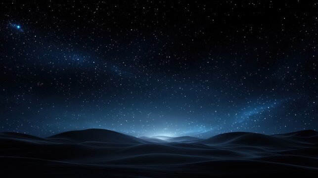 A dark sky with a few stars and a moon - Powered by Adobe