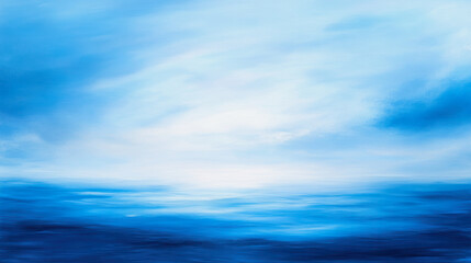 Obraz premium Vibrant abstract composition showcasing deep shades of blue and serene atmosphere. Generative AI