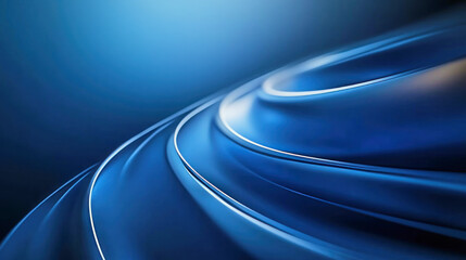 Abstract deep blue backdrop showcasing smooth flowing patterns. Generative AI