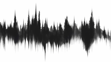 Fototapeta premium Paired lines of towering arboreal spires isolated on a pure white background. Arboreal. Illustration