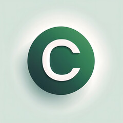 letter C green icon logo for Adobe Stock UI UX button design