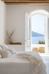 Modern Minimalist Chic Ibiza Bedroom with Coastal Sea Views