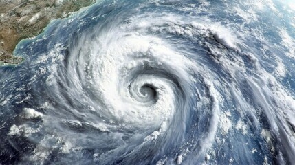 A powerful super typhoon brewing over the ocean.