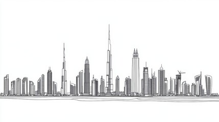 Stylish vector design showcasing Dubai's skyline for tourism
